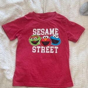 Sesame Street Kids Tee in Red with Characters